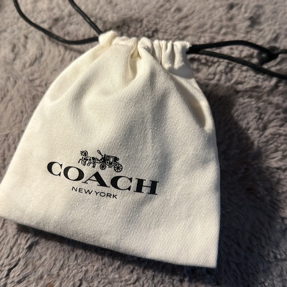 Silver Coach Post Earrings - Dangling “C” - pretty and petite - new/ gift bag - Picture 6 of 7